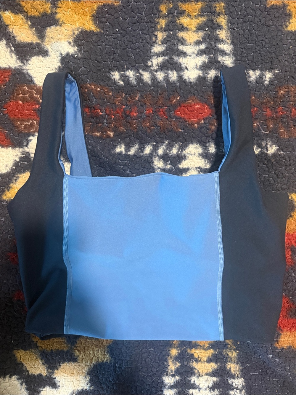Colorblock Blue and Black Tank Top